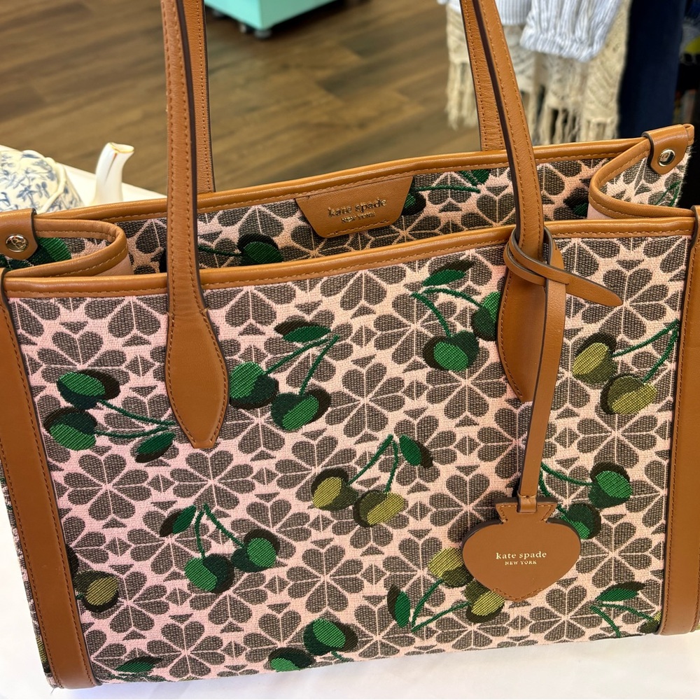 Kate Spade purse with Floral Pattern - Brown and Green